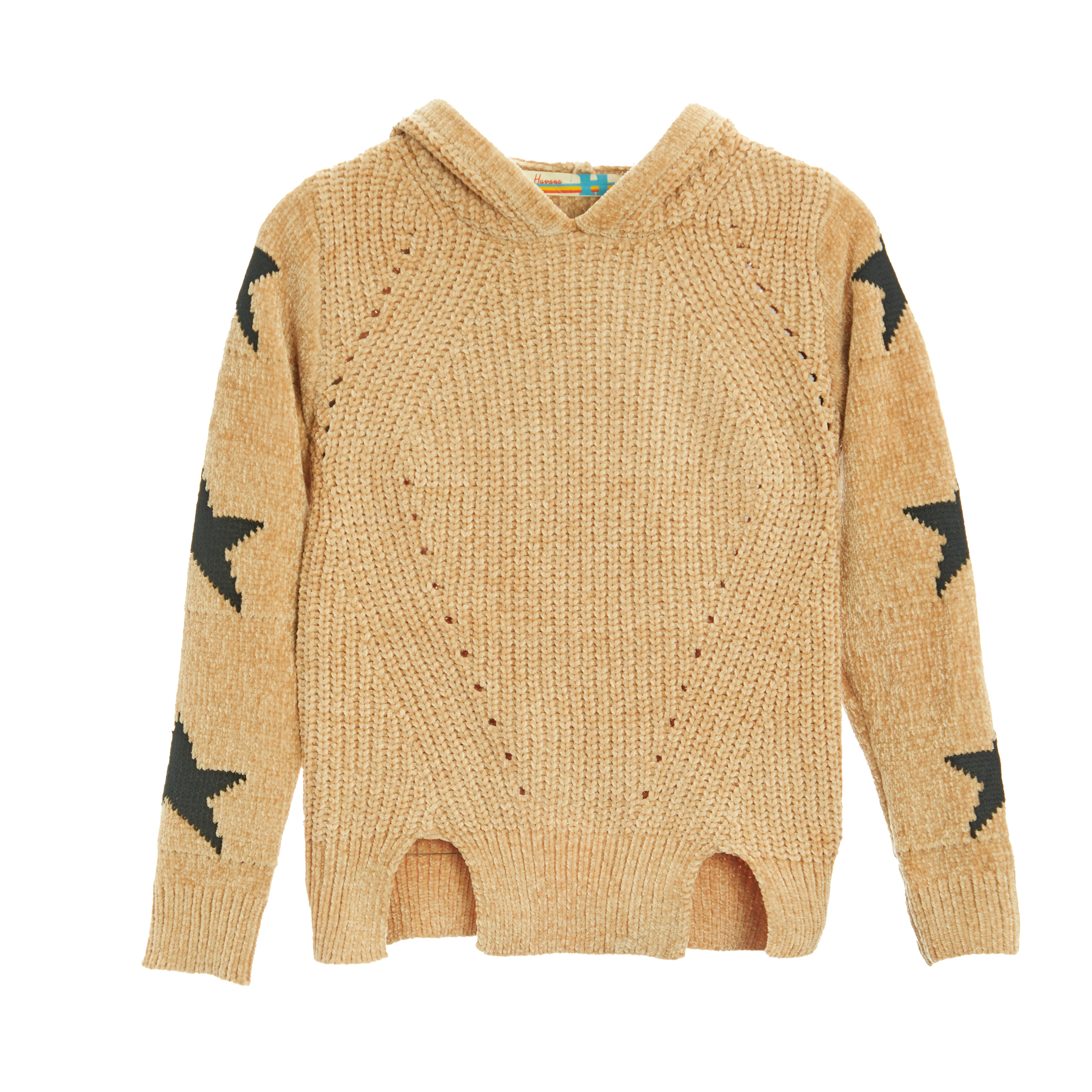 White Stars Sleeve Chenille Hoodie - Denny's