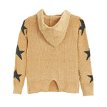 White Stars Sleeve Chenille Hoodie - Denny's