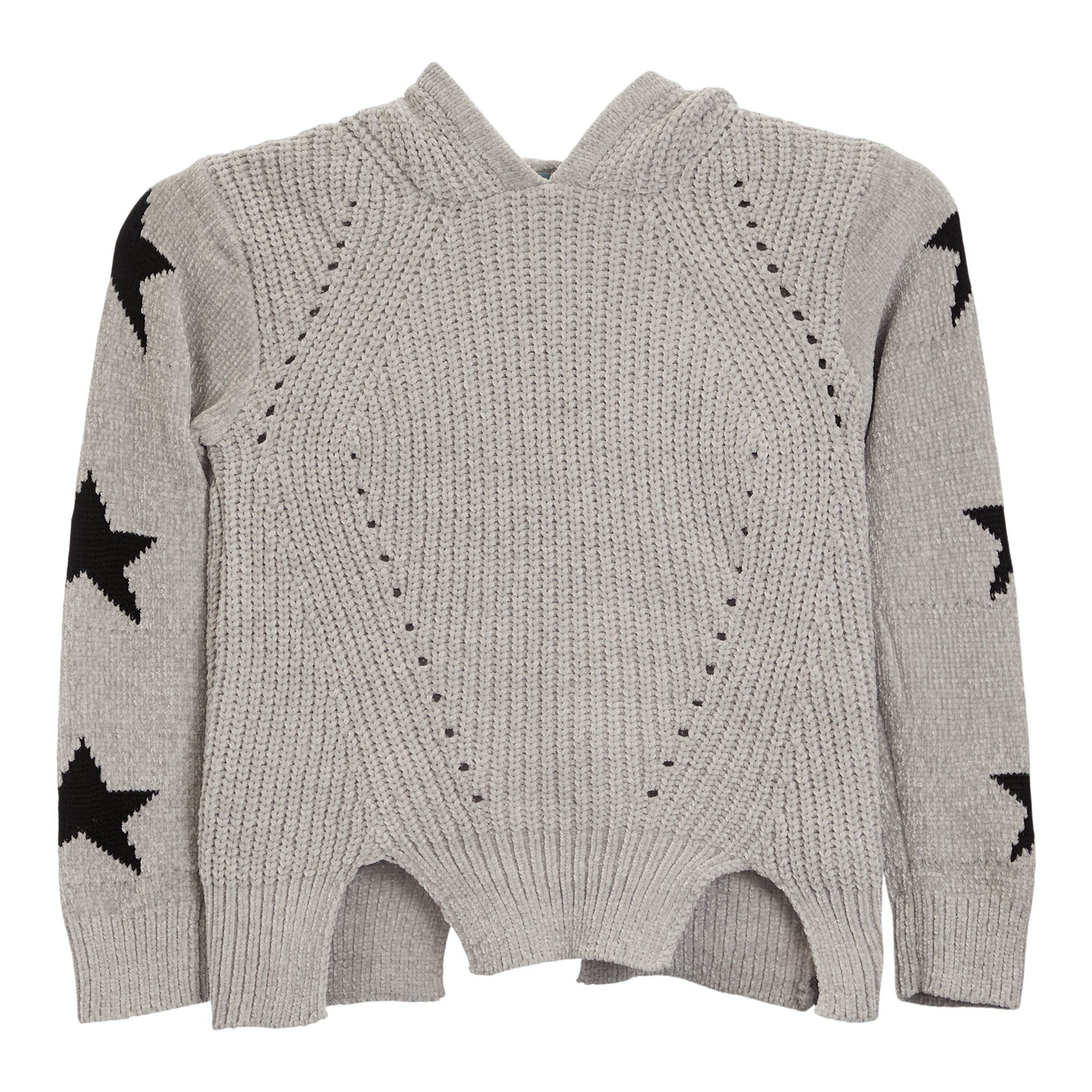 White Stars Sleeve Chenille Hoodie - Denny's