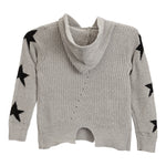 White Stars Sleeve Chenille Hoodie - Denny's