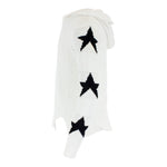 Chenille Hoody with Black Stars Down Arms - Denny's