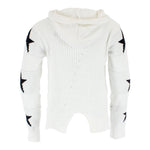 Chenille Hoody with Black Stars Down Arms - Denny's
