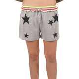 Sweat Short w Neon Waistband and Black Stars - Denny's