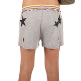 Sweat Short w Neon Waistband and Black Stars - Denny's