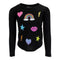 Long Sleeve Top with Scattered Icons - Denny's