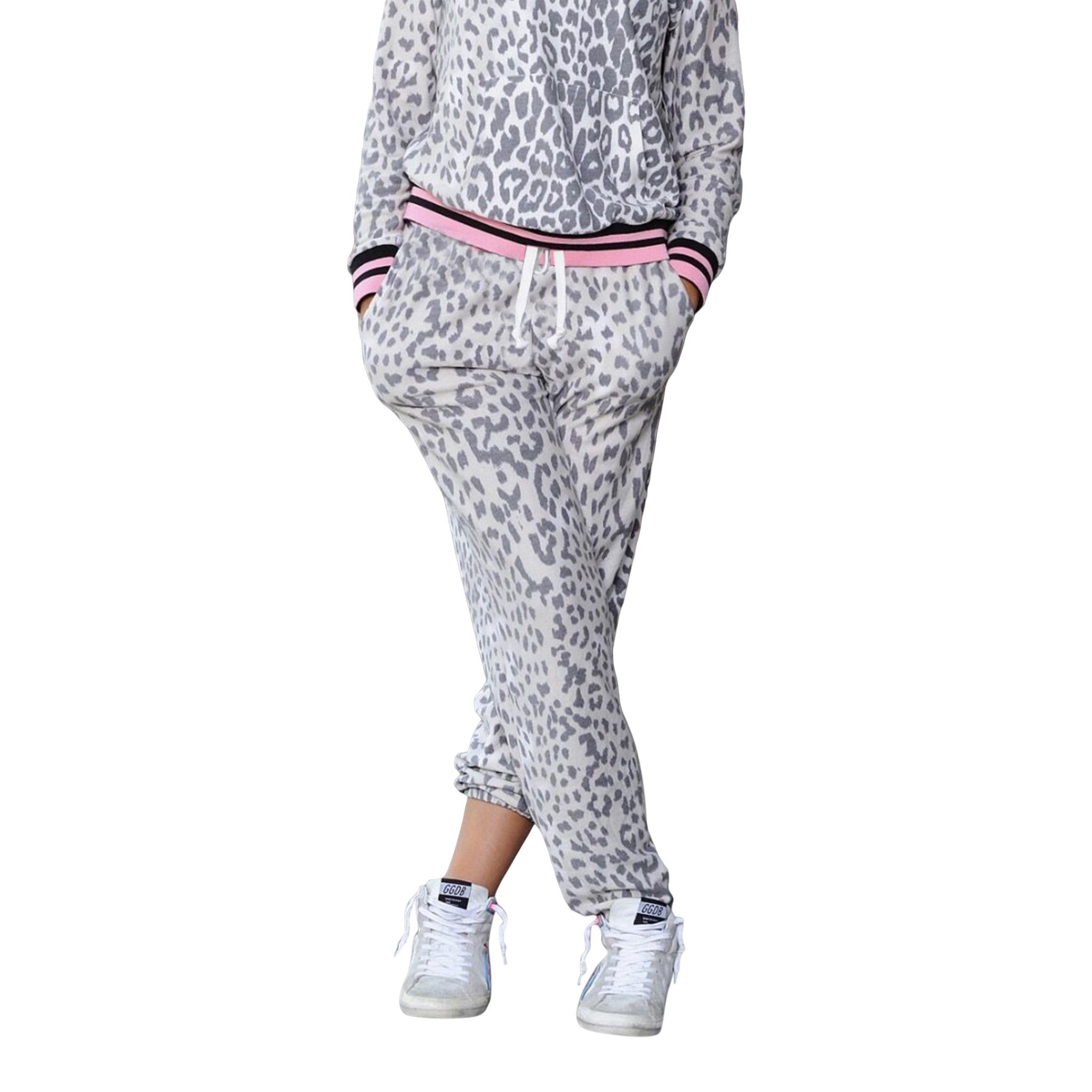 Leopard Print Pink Trim Pant - Denny's