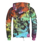 Black Crackle Rainbow Zip Hoodie - Denny's