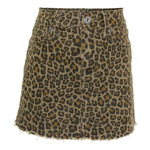 Leopard Denim Skirt - Denny's