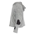 Long Sleeve Hacci Crop Hoody with Glitter Hearts - Denny's