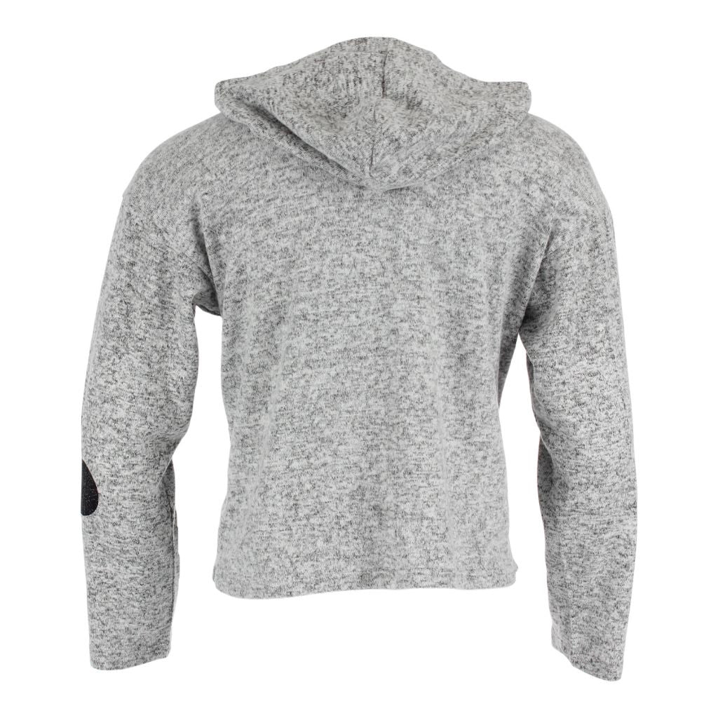 Long Sleeve Hacci Crop Hoody with Glitter Hearts - Denny's