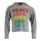 Long Sleeve Hacci Crop Hoody with Peace Love Rock n Roll - Denny's