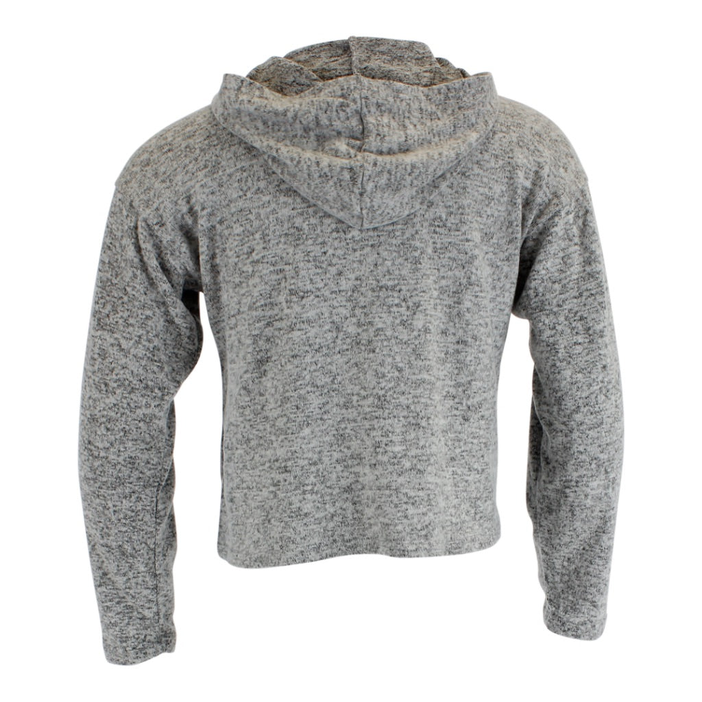 Long Sleeve Hacci Crop Hoody with Peace Love Rock n Roll - Denny's