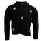 Long Sleeve Hacci Cropped Hoody with Silver Stars Patch - Denny's