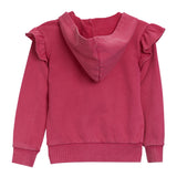 Ruffle Zip Acid Wash Hoodie - Denny's