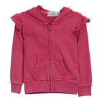Ruffle Zip Acid Wash Hoodie - Denny's