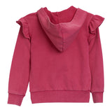 Ruffle Zip Acid Wash Hoodie - Denny's