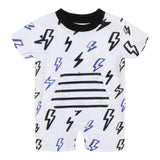 Blue/Black Bolts Romper - Denny's