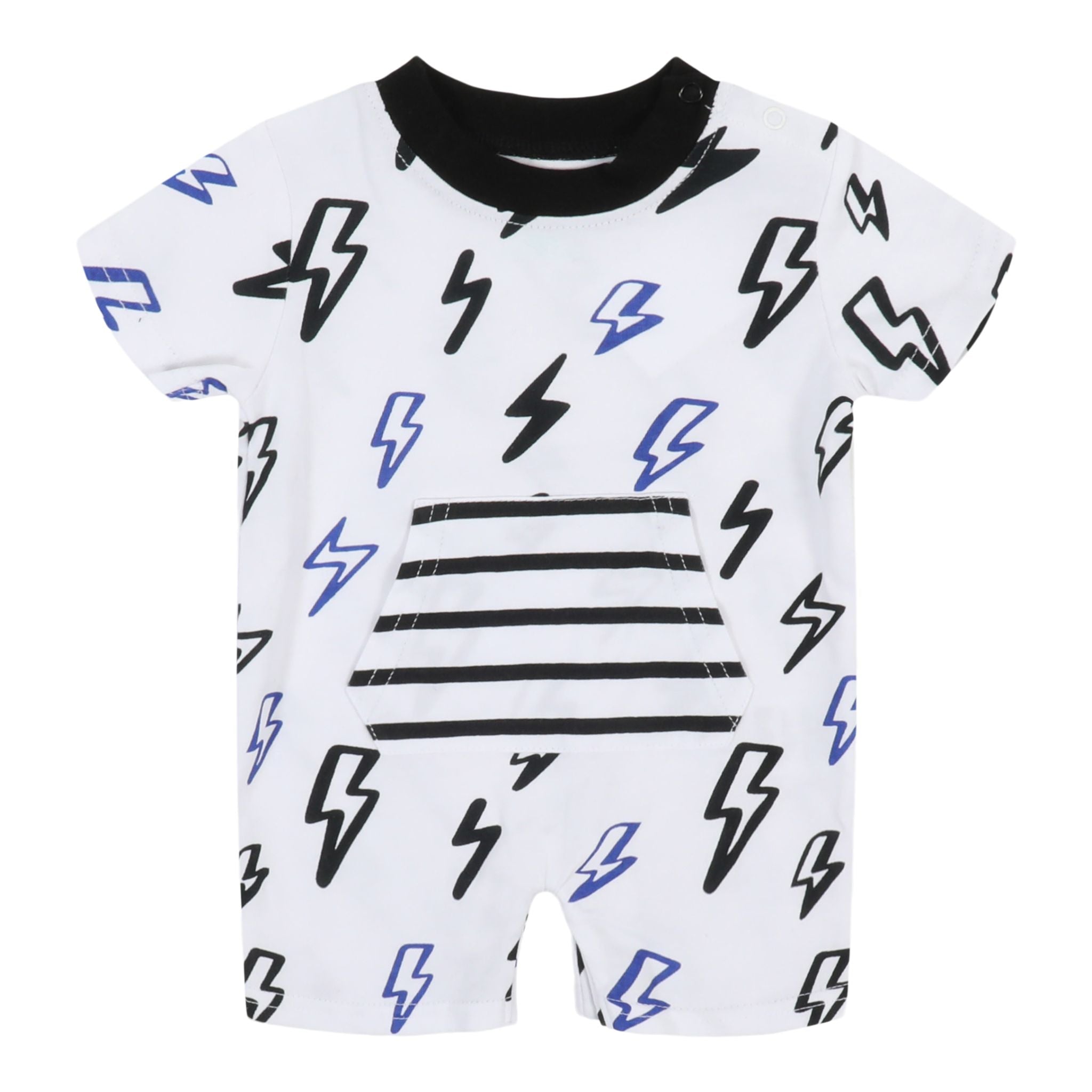 Blue/Black Bolts Romper - Denny's