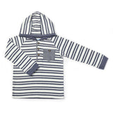Stripe Hooded Henley with Pocket - Denny's