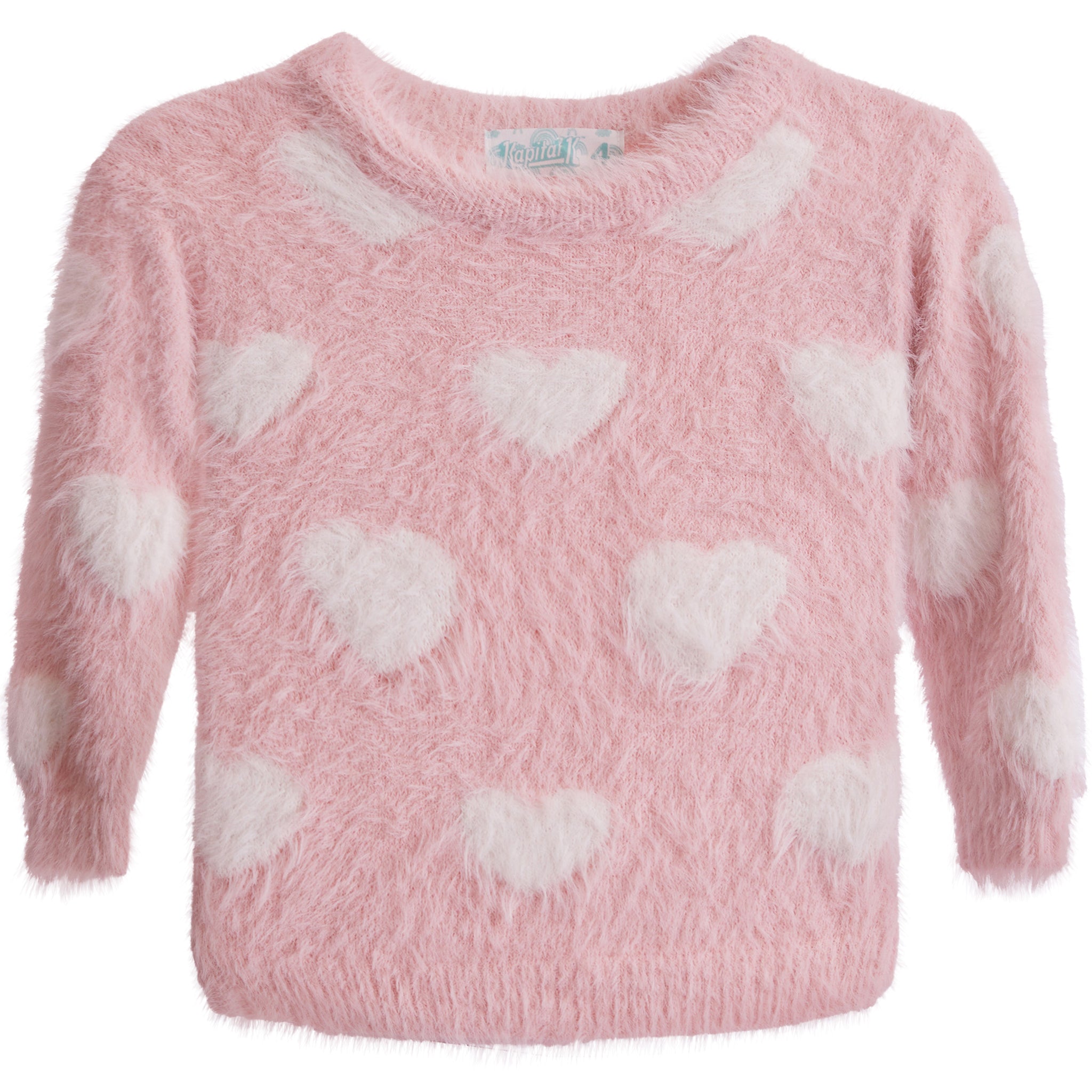 Ivory Hearts Eyelash Sweater - Denny's