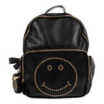 Leather Metallic Smiley Face Backpack - Denny's
