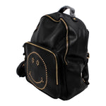 Leather Metallic Smiley Face Backpack - Denny's
