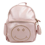 Leather Metallic Smiley Face Backpack - Denny's