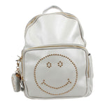 Leather Metallic Smiley Face Backpack - Denny's