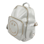Leather Metallic Smiley Face Backpack - Denny's