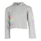 Long Sleeve Cropped Hoody with Neon Stripes Glitter - Denny's