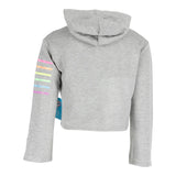 Long Sleeve Cropped Hoody with Neon Stripes Glitter - Denny's