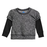 Black Knit 2fer Sweatshirt - Denny's