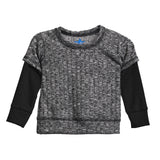 Black Knit 2fer Sweatshirt - Denny's