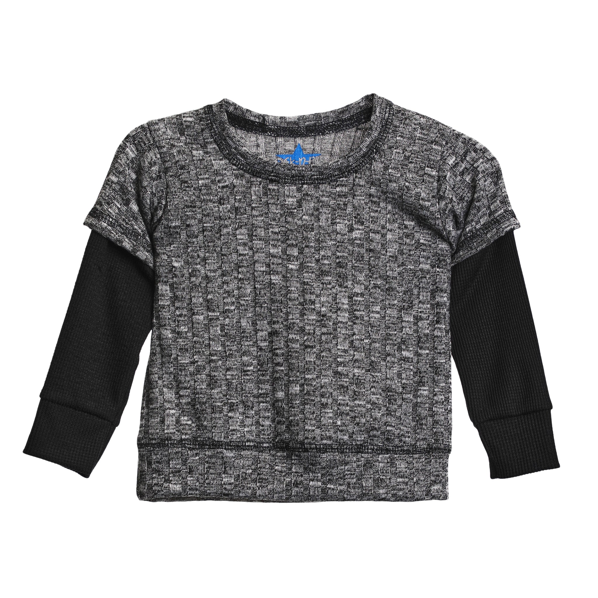 Black Knit 2fer Sweatshirt - Denny's