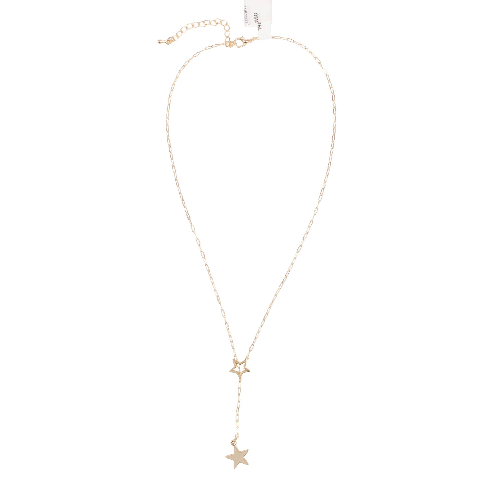 17.5in Paper Clip Chain Double Star Lariat - Denny's