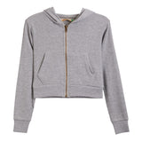 Thermal Crop Zip Hoodie - Denny's
