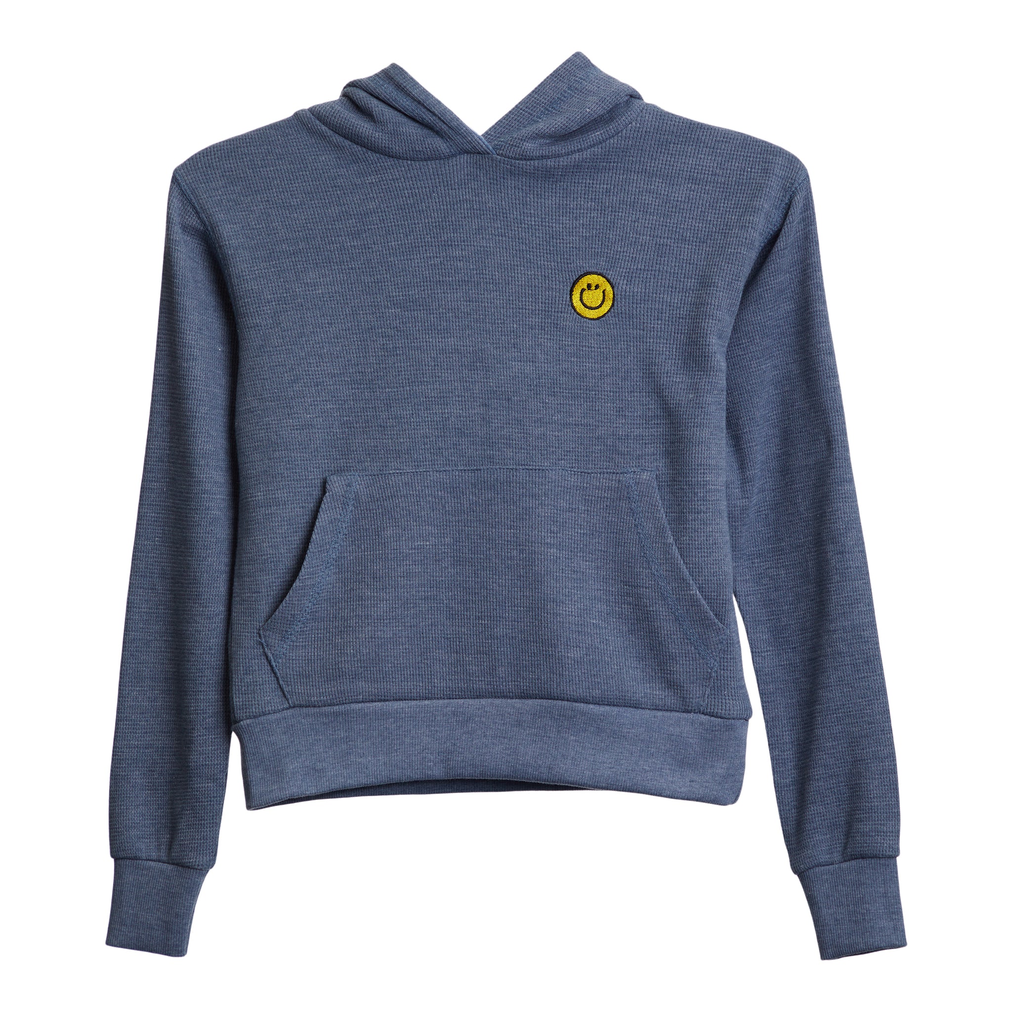 Embroidered Smiley Waffle Hoodie - Denny's