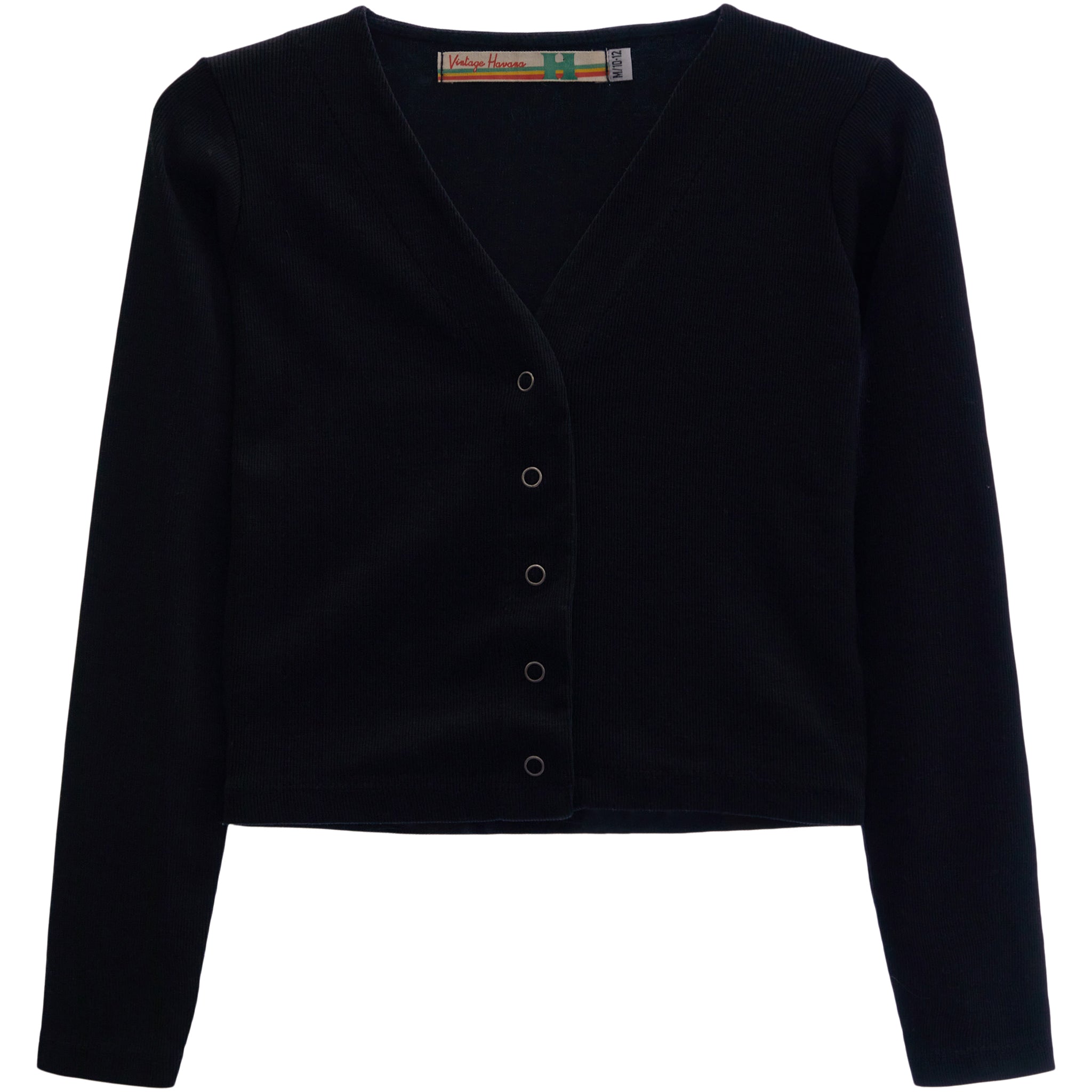 Ribbed Snap Button Cardigan - Denny's