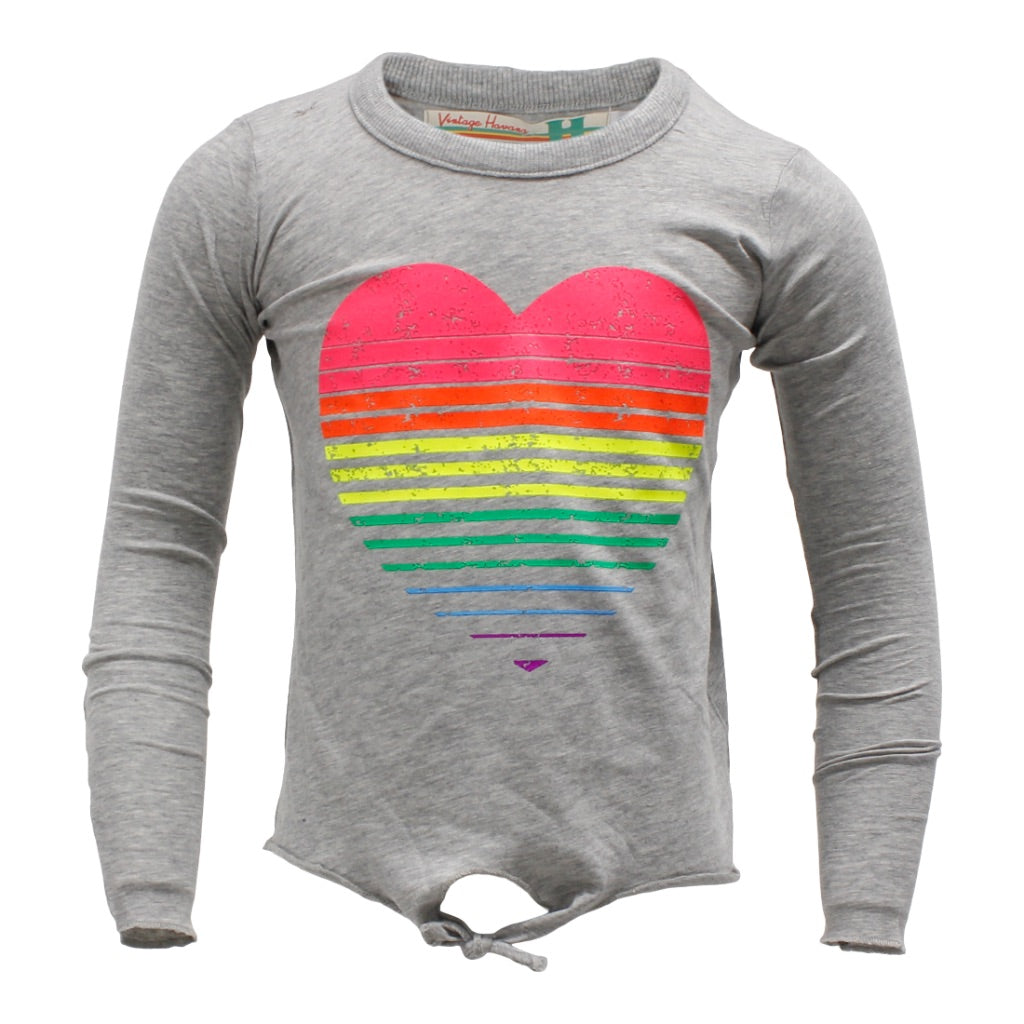 Tie Front Long Sleeve with Ombre Heart - Denny's
