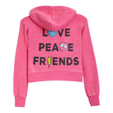 Peace Love Friends Crop Zip Jacket - Denny's