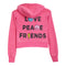 Peace Love Friends Crop Zip Jacket - Denny's