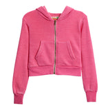Crop Burnout Zip Hoodie - Denny's