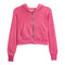 Crop Burnout Zip Hoodie - Denny's