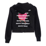 More List Crop Zip Hoodie - Denny's