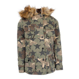 Camo Hooded Jacked Lined with Leopard Faux Fur - Denny's