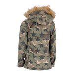 Camo Hooded Jacked Lined with Leopard Faux Fur - Denny's