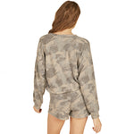 Long Sleeve Camo Grey Hacci with Drawstring - Denny's