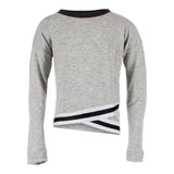 Crew Neck with Silver Grey Stripe Criss Cross Bottom - Denny's