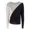 Color Block Tie Front Fleece Sweater - Denny's