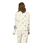 Long Sleeve Fleece Top with Stars and Velvet Taping - Denny's